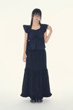 Lilathe dot frill blouse