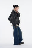 Dellow wide cut-off denim pants