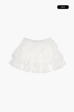 Star sheer frill mini skirt