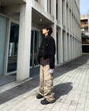 Curved Incision Cargo Pants
