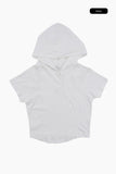 Let henley crop hoodie top