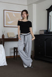 Leather belt string pants