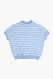 Momo stripe collar crop tee