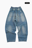 Side custom denim banding pants