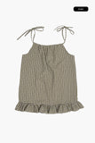 Ribbon check frill one piece