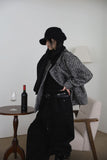 Muffler attached) Twill half coat