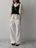 [Short sleeve ver.] Julie Frill Round Neck Blouse