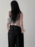Oboe V-neck See-through Crop Cardigan