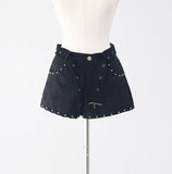 Baguette Suede Studded Shorts