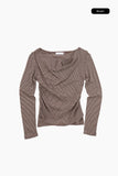 Loop stripe drape long sleeve