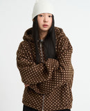 Dot fleece hood zip-up