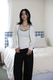 Wave sleeveless cardigan set