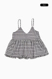 Mona check bustier blouse