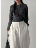 [Skirt SET] Mohair Layered Knit Two-Piece