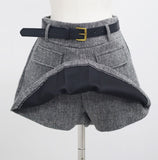 Tully Wrap Wool Shorts (Belt Set)