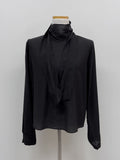 Yoru High Neck Tie Blouse