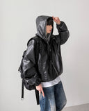 Symposium Hood Leather Jacket