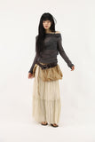 See-through rough drape tee