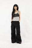 Nylon zipper open pants