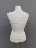[with cup] Button ribbed sleeveless bra top