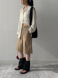 Wrinkle See-Through String Loose Fit Shirt