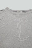 Ribbon unbalanced t-shirt