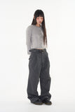 Space pier wide cotton pants