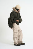 Flight padding fur hood jumper