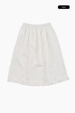 Rosy cotton frill midi skirt