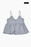 Mona check bustier blouse