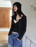 Floral lace sleeveless cardigan set