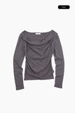 Loop stripe drape long sleeve