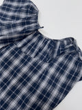 Tom Check Flare Short Sleeve Blouse