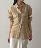 Gente Two Pocket See-Through Blouse