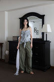 Wave ruffle chiffon sleeveless