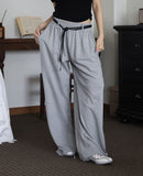 Leather belt string pants