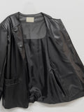 Scarlett No Collar Overfit Leather Jacket