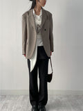 Unbalanced One Button Loose Fit Single Jacket