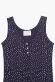 Flower waffle henley sleeveless
