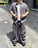 Belted Dyeing Cargo Pocket Pants