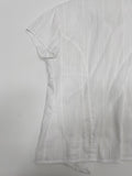 [Short sleeve ver.] Straw collar pin tuck blouse