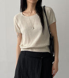 Soy Linen Raglan Short Sleeve Knit
