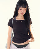 Ciel eyelet halter crop t-shirt