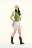 Modish ribbed cap sleeve t-shirt