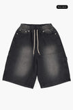 Wengen carpenter banding denim bermuda pants