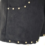 Baguette Suede Studded Shorts