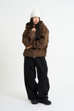 Dot fleece hood zip-up
