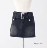 Flynn Belt Denim Skirt