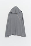 Slash Zip Waffle Hooded Top