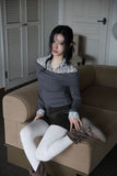 Peril check long sleeve shirt top